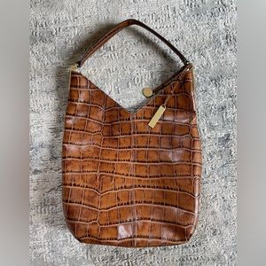 G.I.L.I. Leather Brown Crocodile handbag